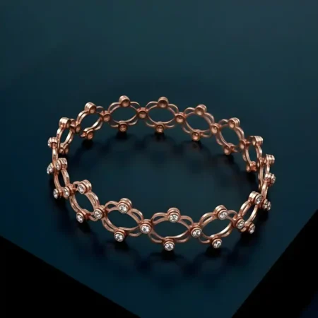 ROSE GOLD FLEXIBLE RING WITH BRACELET – BOLD & GLAMOROUS