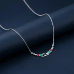 Buy the Silver Bar Chain Pendant at VelvetBox. BIS Hallmarked 925 silver necklace with heart accents. Premium quality with free shipping. Shop now!