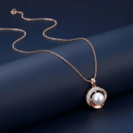 Rose Gold Pearl Chain pendant – Timeless Elegance