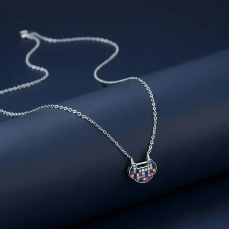 Luxury Purse Pendant Necklace – Silver Chain