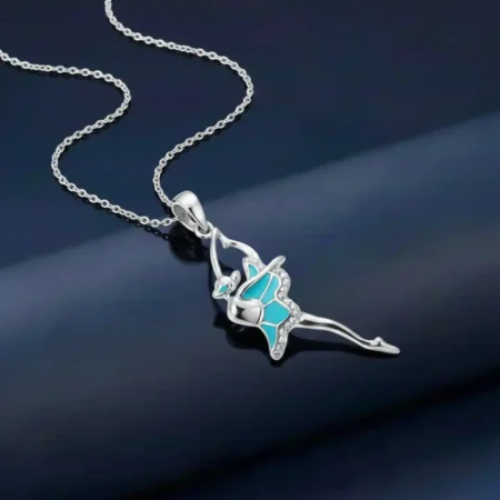 SILVER DANCING GIRL PENDANT WITH O SHAPE CHAIN – The Velvet Box