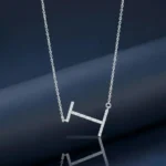 Buy the Silver Elegant I Initial Chain Pendant at The Velvetbox. Original 925 pure silver, BIS Hallmarked, with shimmering stones. Free shipping included!