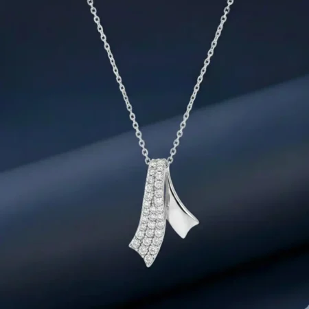 Shop dazzling pendants online at the best price in India. Handcrafted 925 Silver Ribbon Pendant with O-Shape chain. BIS Hallmarked with free shipping & 7-day returns.