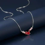 Stylish Map Necklace with silver chain for women by The VelvetBox.