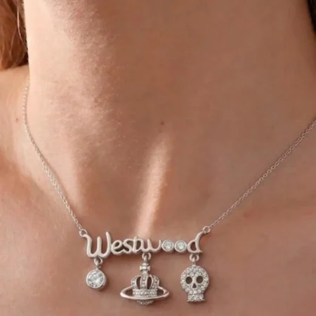 Silver Unique Custom Name Pendant Chain with Luxury Charms