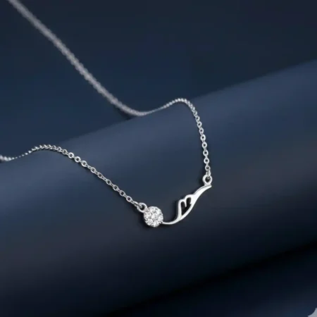 Silver Chain with Delicate Flower Design Pendant