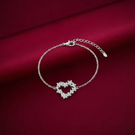 "925 Silver Open Love Chain Bracelet "