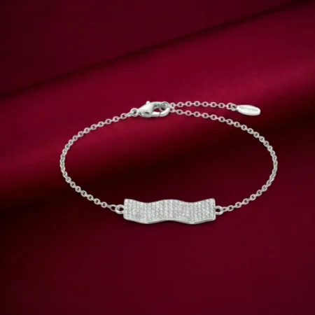 "Waves of Light: Crystal Pave Bracelet"