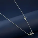 925 Silver Airplane Pendant Necklace in 925 Sterling Silver by The VelvetBox.