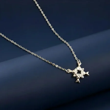 Elegant Silver Snowflake Pendant with clear crystals in 925 Sterling Silver by The VelvetBox.