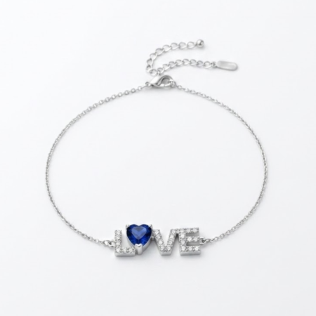 "LOVE Letter Bracelet with Blue Heart"