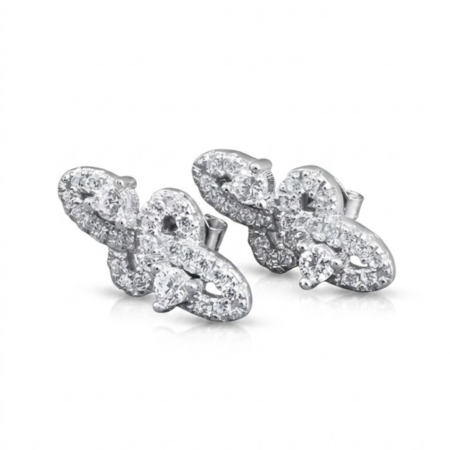 925 Sterling Silver Infinity Diamond Stud Earrings