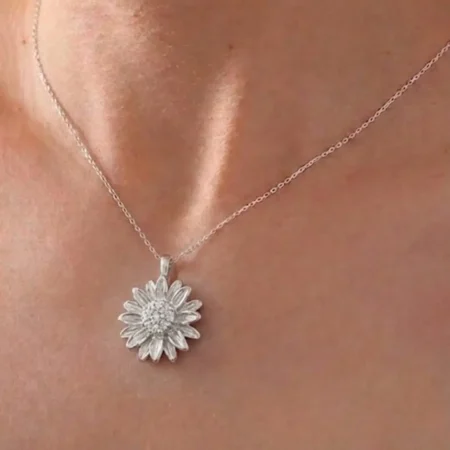 Silver Chain & Wildflower Bloom Pendant