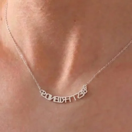"Best Friends Letter Necklace – Silver-Tone Chain"
