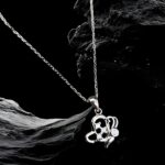 Silver Locket featuring a heart-shaped pendant with a crown design and embedded stones,