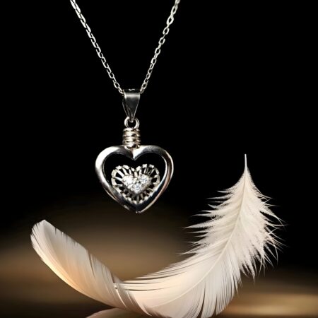 Silver heart pendant Locket with floral