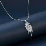Elegant Silver Pendant with Floral and Heart design in 925 Silver.