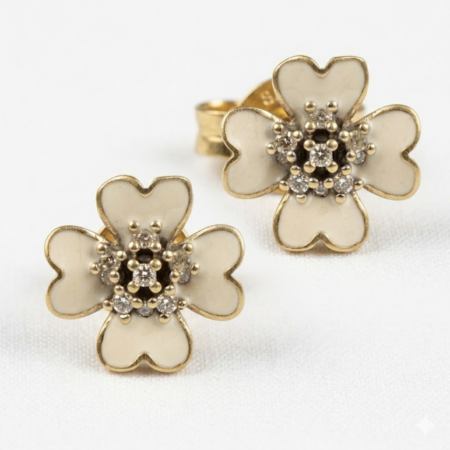 Silver Flower Drop Earrings – Elegant Floral Design for Women