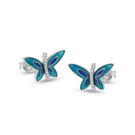 925 Sterling Silver Butterfly Stud Earrings  – Elegant Nature-Inspired Jewelry