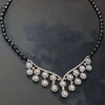 Elegant 925 sterling silver mangalsutra with black beads, traditional Indian necklace for women, perfect for weddings, festivals, and daily wear