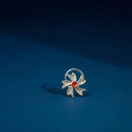 The Velvet Box Elegant Silver Nose Pin for Everyday Wear