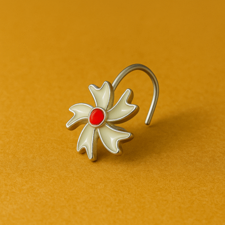 Elegant 925 sterling silver nose pin with minimalist design