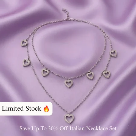 Romantic Heart Charm Layered 925 Silver Women’s Necklace