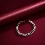 Crystal Pave Bracelet featuring a wave-inspired shimmering design in 925 sterling silver for ladies by The Velvet Box.