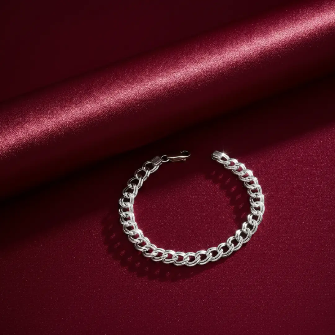 Crystal Pave Bracelet featuring a wave-inspired shimmering design in 925 sterling silver for ladies by The Velvet Box.