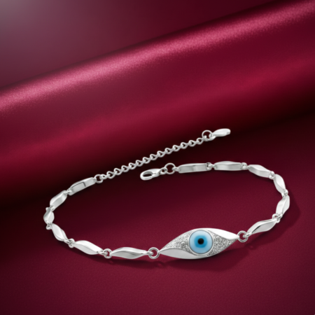 925 STERLING SILVER PROTECTIVE EVIL EYE LINK BRACELET