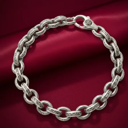 Classic 925 Sterling Silver Men’s Chain Bracelet