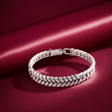 Classic Braided Weave 925 Silver Men’s Chain Bracelet | Timeless & Stylish