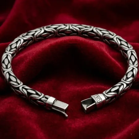 Bold King’s Chain 925 Silver Men’s Byzantine Bracelet | Royal & Stylish