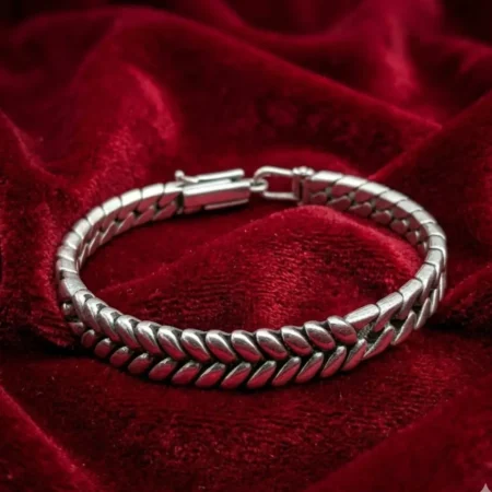 Classic Braided Weave 925 Silver Men’s Chain Bracelet | Timeless & Stylish