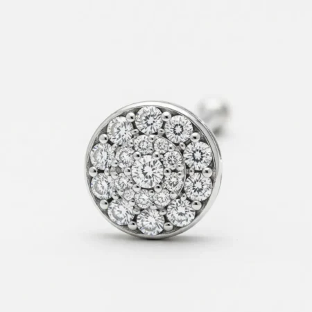 925 Sterling Silver Sparkling Round Nose Pin for Women
