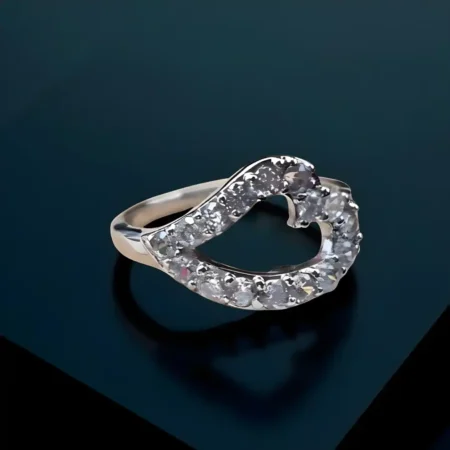 925 Sterling Silver Sparkling Heart Design Ring for Women