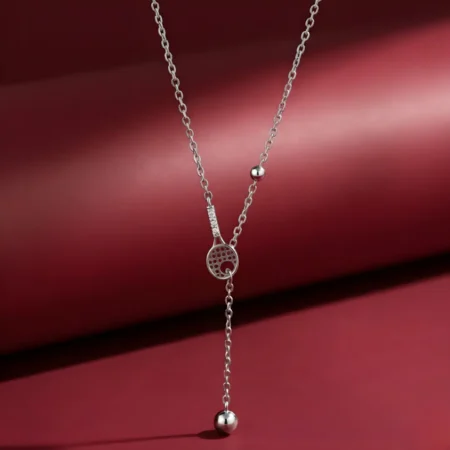 Elegant Silver Y-Style Pendant Necklace with Adjustable Drop Chain for Women