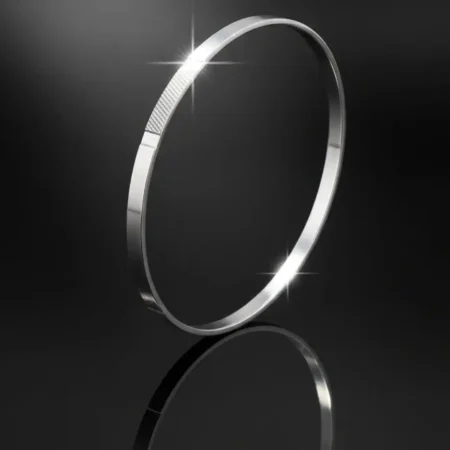 925 Sterling Silver Textured Pola Bala Bangle for Women | Classic Matte-Finish Daily Wear Silver Bangle