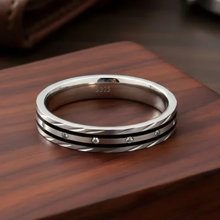 Men’s 925 Sterling Silver Designer Ring | Stylish Daily Wear Band