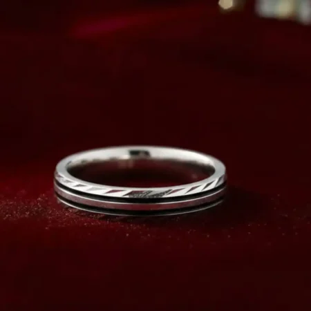 Men’s Classic 925 Sterling Silver Engraved Band Ring | Minimal Designer Ring for Daily Wear