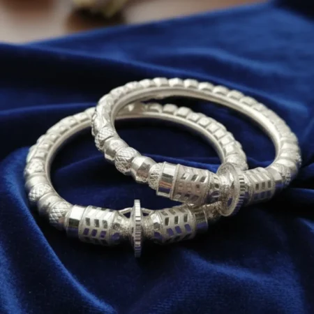 Pure Radiance Embossed Silver-Plated Bangles