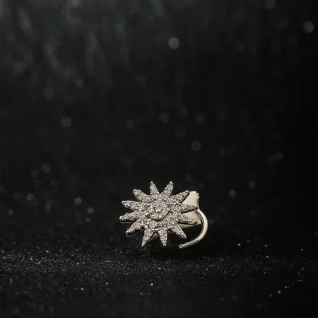 The Velvet Box 925 Sterling Silver  Starburst Floral Nose Pin for Women