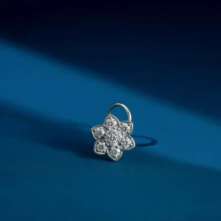 925 Sterling Silver Floral  Nose Pin | Velvet Box Packing | Wholesale Silver Jewelry