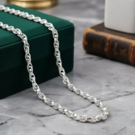 925 Sterling Silver Heavy Twisted Rope Chain for Men | Bold Polished Statement Silver Necklace