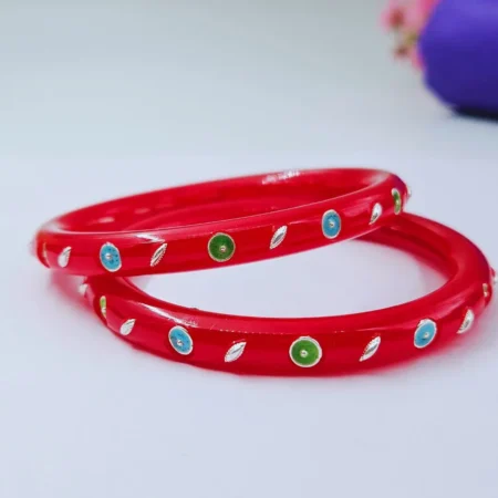 The Velvet Box 925 Sterling Silver Red Pola Bangle – Wholesale & Bulk