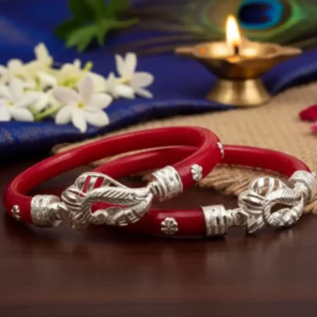 The Velvet Box 925 Silver Pola Bangle – Elegant Traditional Jewelry