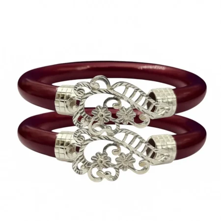 The Velvet Box Wholesale 925 Sterling Silver Pola – Elegant Maroon Design