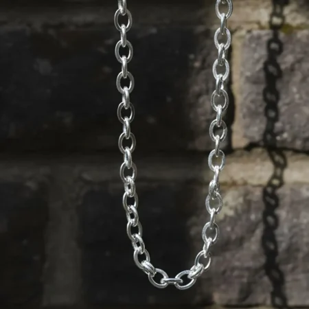 925 Sterling Silver Classic Round Link Chain for Men | Strong Everyday Silver Necklace