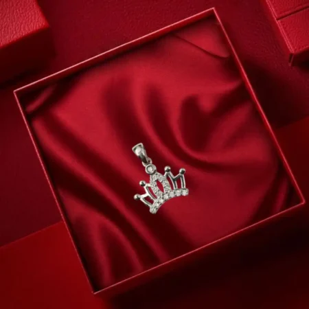 925 Sterling Silver Crown Pendant for Women (Without Chain)