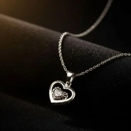 925 Sterling Silver Heart Pendant for Women (Without Chain)